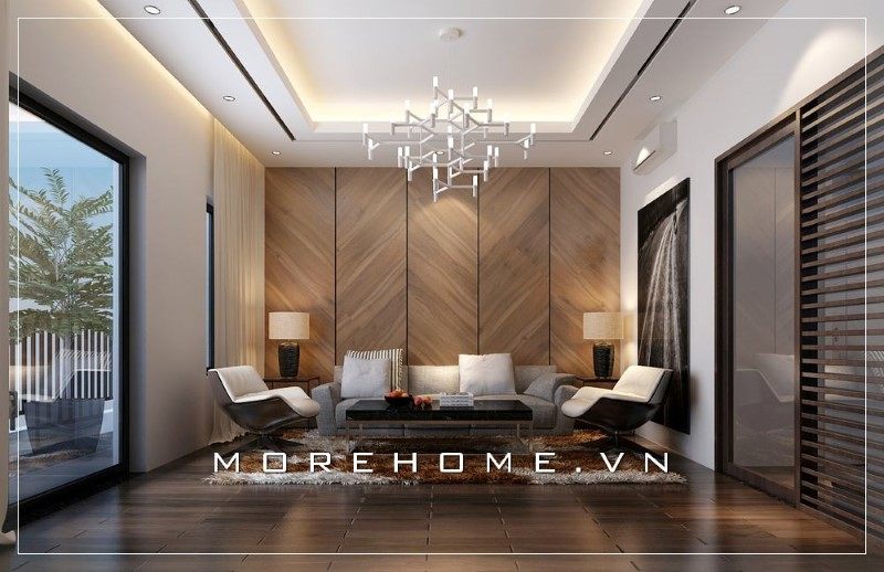 Thiết kế phòng khách biệt thự đẹp luôn để lại ấn tượng tốt với người nhìn.