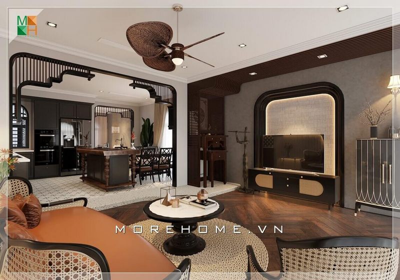 Khi nhìn thấy mẫu thiết kế phòng khách sang trọng với phong cách độc đáo, người ta có ấn tượng về sự phù hợp của nó với các loại không gian như nhà phố, chung cư, biệt thự,...